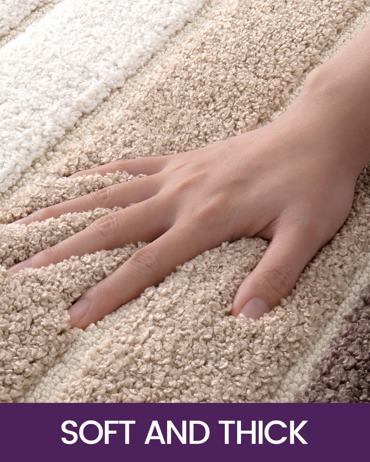 Dexi Bath Mat Bathroom Rug Absorbent Non-Slip Washable Shower Floor Mats Carpet 20''X32'', Light Brown